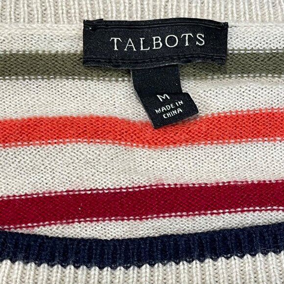 Talbots Striped Sweater Women's Size Medium Multicolored Nylon, Lambswool - Picture 4 of 13